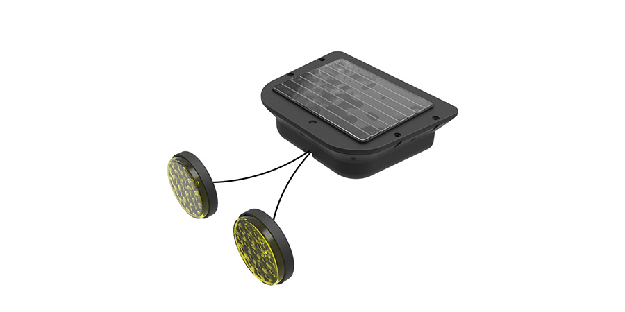Sistema antiaplastamiento con panel solar y luces LED
